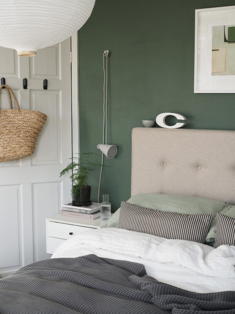 A simple, soothing, botanical green bedroom makeover - the reveal!